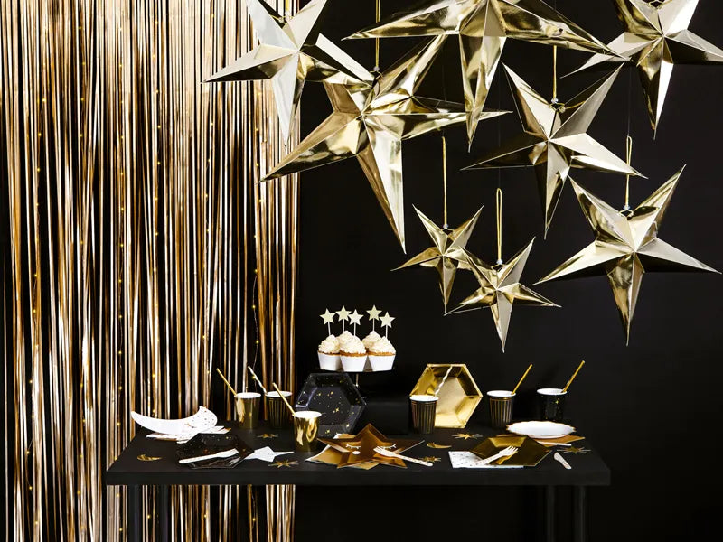 Party curtain, matte gold, 90x250cm