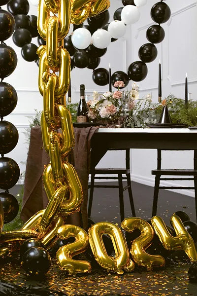 Globo de aluminio número 1, 35 cm, dorado
