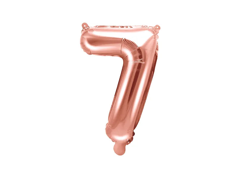 Globo de aluminio número 7, 35 cm, oro rosa