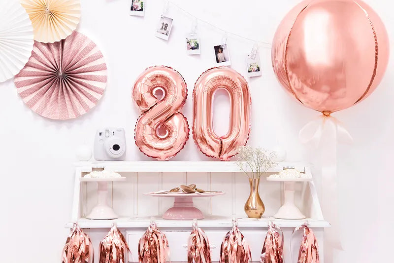 Globo de aluminio número 8, 35 cm, oro rosa