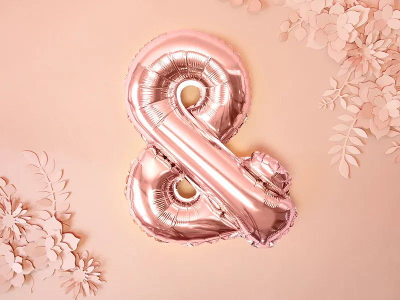 Foil Balloon ''&'', 35cm, rose gold