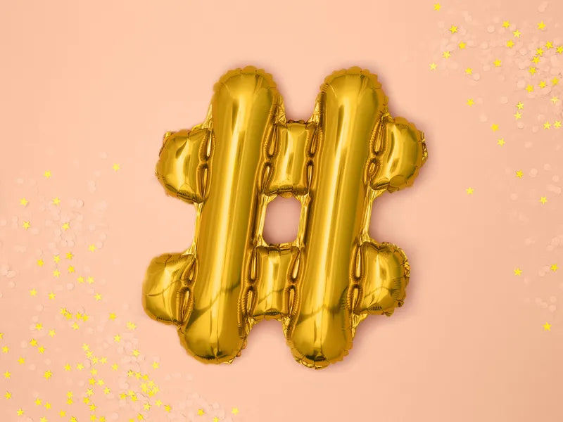 Foil Balloon ''#'', 35cm, gold Partydeco