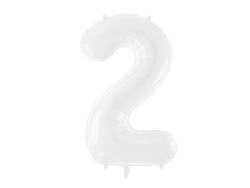 Foil Balloon Number ''2'', 86cm,white Partydeco