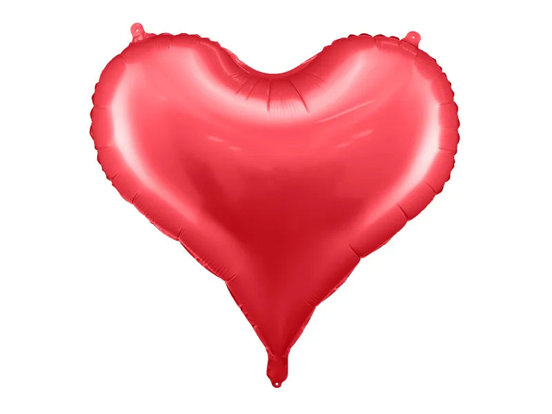 Globo de aluminio en forma de corazón, rojo satinado, 24 x 21 pulgadas / 61 x 53 cm
