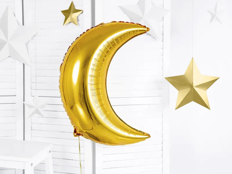 Balão Foil Lua, Dourado, 24" / 60 cm