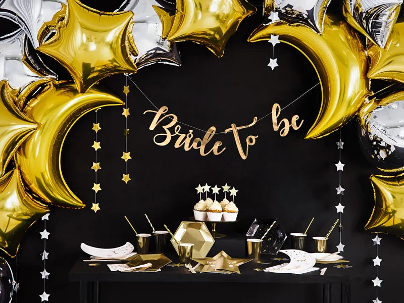 Foil Balloon Moon, Gold, 24" / 60 cm Partydeco