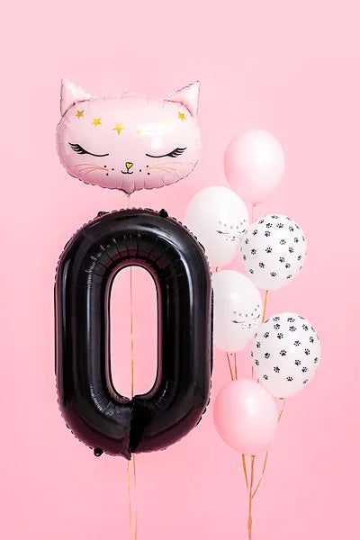 Foil Balloon Number ''0'', 86cm, black Partydeco