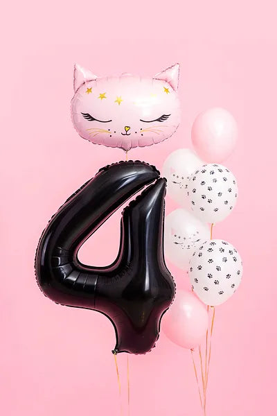 Foil Balloon Number ''4'', 86cm, black Partydeco