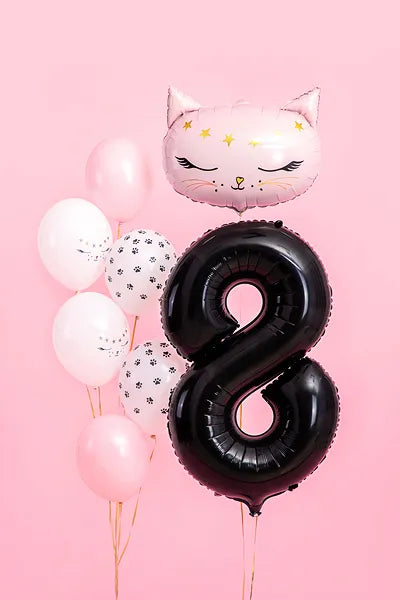Foil Balloon Number ''8'', 86cm, black Partydeco