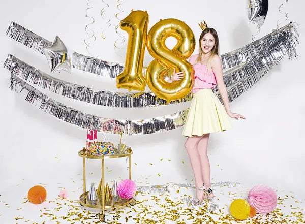 Foil Balloon Number ''8'', 86cm, gold Partydeco