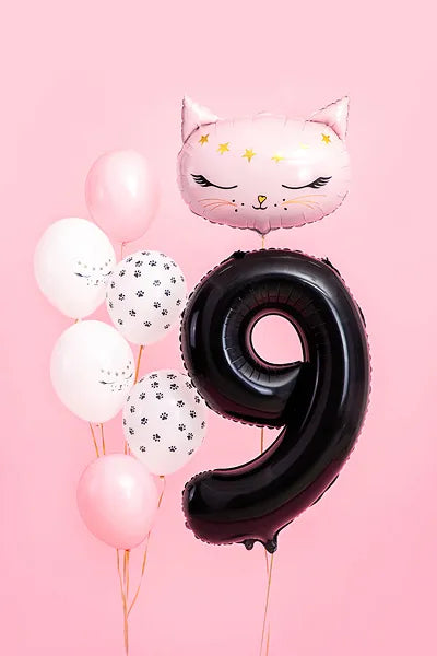 Foil Balloon Number ''9'', 86cm, black Partydeco