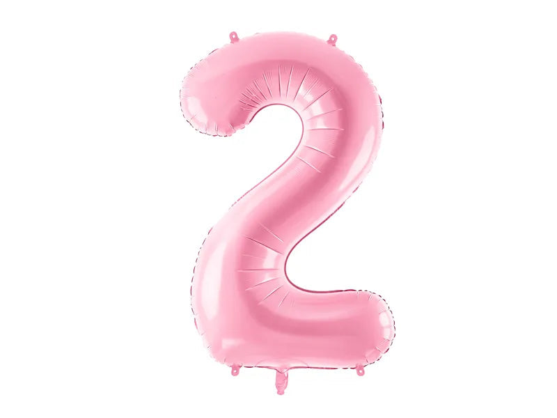 Foil Balloon Number ''2'', 86cm, pink Partydeco