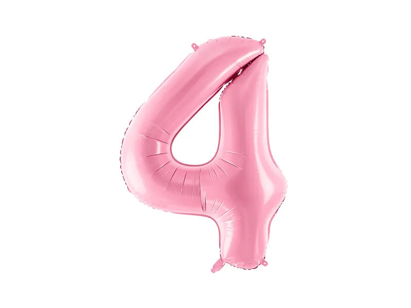 Foil Balloon Number ''4'', 86cm, pink Partydeco