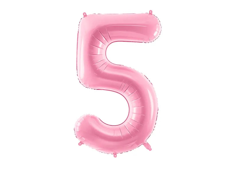 Foil Balloon Number ''5'', 86cm, pink Partydeco