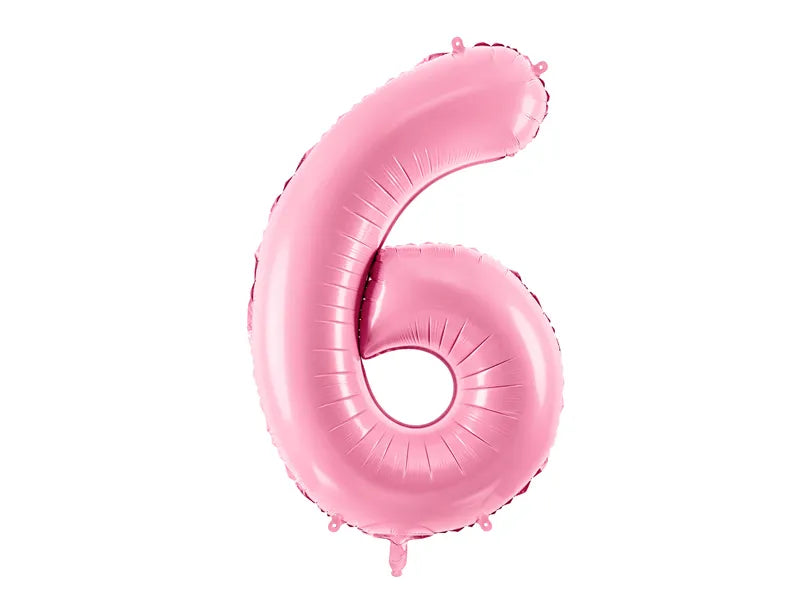 Foil Balloon Number ''6'', 86cm, pink Partydeco