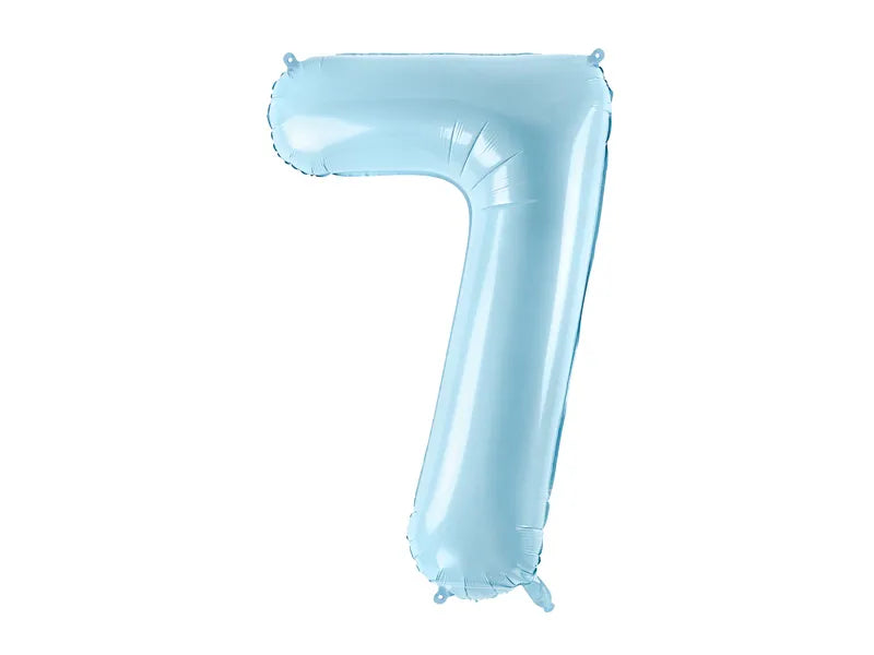 Foil Balloon Number ''7'', 86cm, light blue Partydeco
