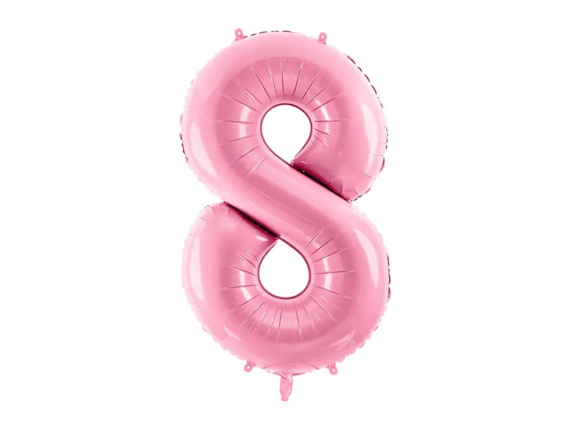 Globo de aluminio número 8, 86 cm, color rosa