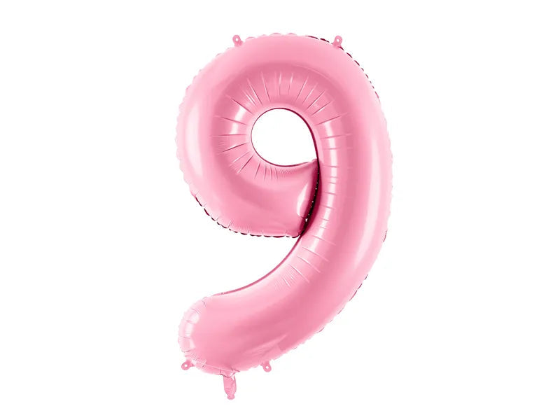 Foil Balloon Number ''9'', 86cm, pink Partydeco