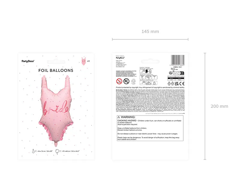 Traje de baño con globo de aluminio - Novia, 18x30" / 46x76 cm