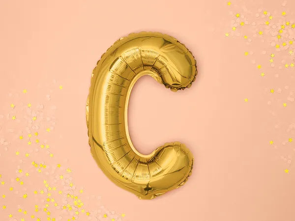 Foil Balloon Letter ''C'', 35cm, gold