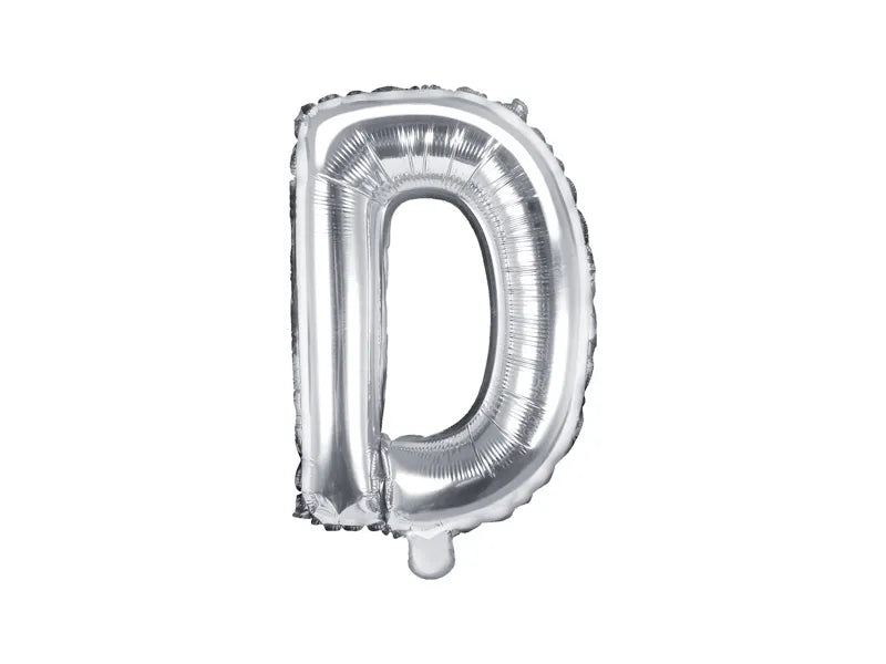 Balão Foil Letra ''D'', 35cm, prata