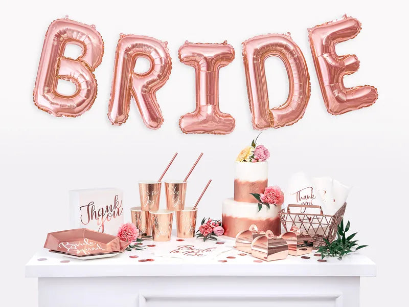 Foil Balloon Letter ''R'', 35cm, rose gold Partydeco