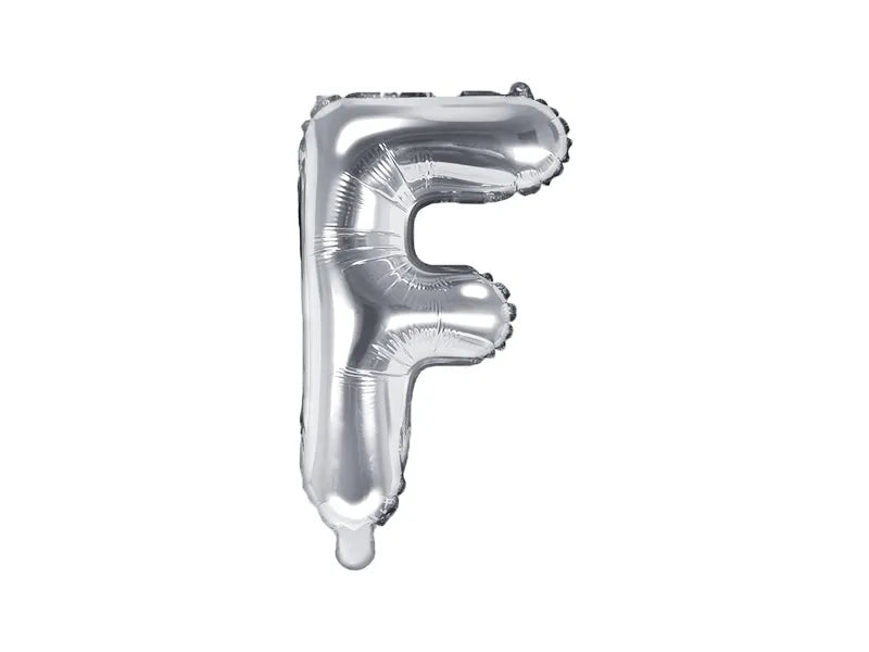Foil Balloon Letter ''F'', 35cm, silver