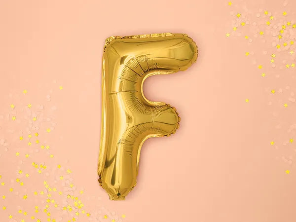 Balão Foil Letra ''F'', 35cm, dourado