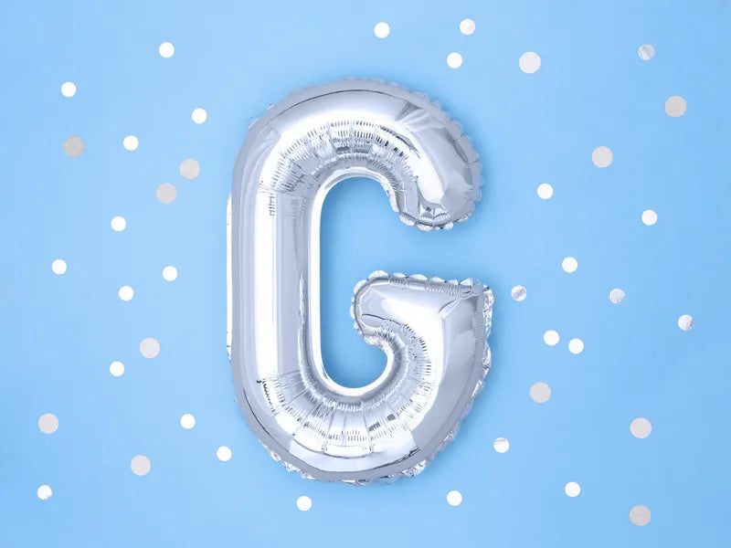 Foil Balloon Letter ''G'', 35cm, silver
