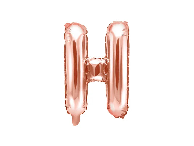 Balão Foil Letra ''H'', 35cm, ouro rosa