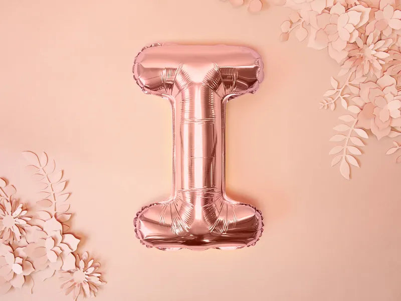 Balão Foil Letra ''I'', 35cm, ouro rosa