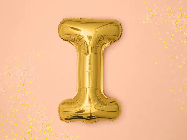 Balão Foil Letra ''I'', 35cm, dourado