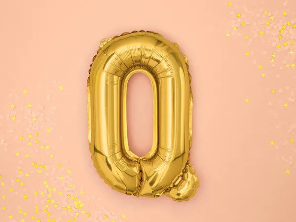 Foil Balloon Letter ''Q'', 35cm, gold Partydeco