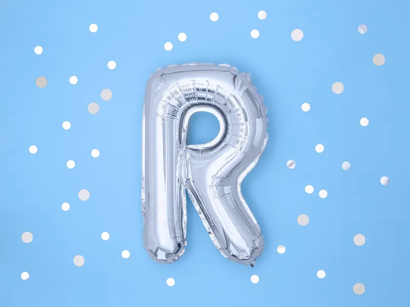 Balão Foil Letra ''R'', 35cm, prata