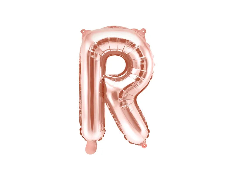 Foil Balloon Letter ''R'', 35cm, rose gold Partydeco