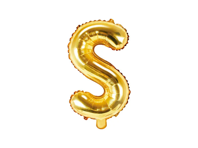 Balão Foil Letra ''S'', 35cm, dourado