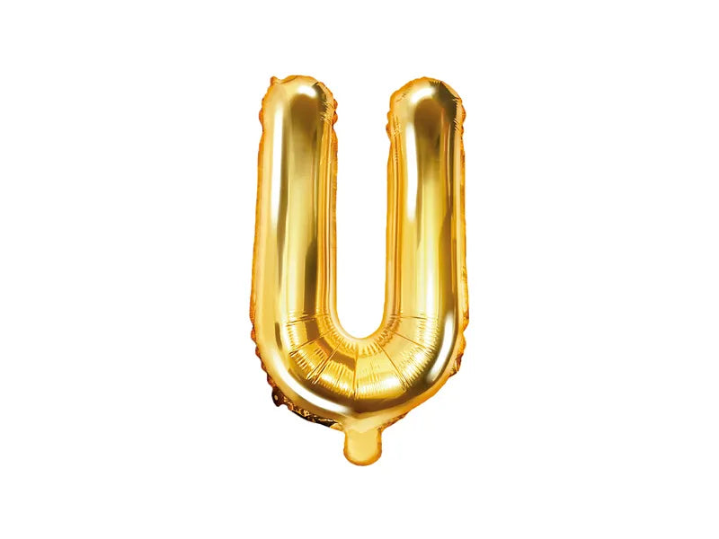 Globo de aluminio con la letra "U", 35 cm, dorado