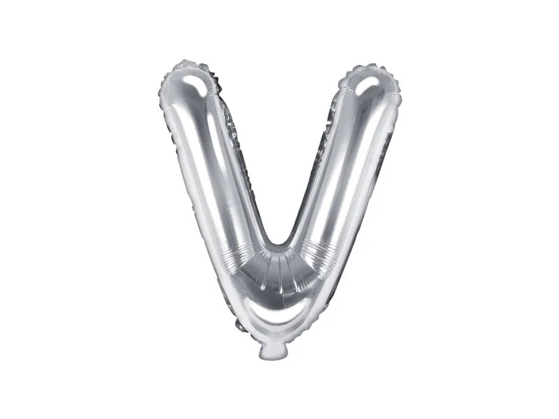 Balão Foil Letra ''V'', 35cm, prata