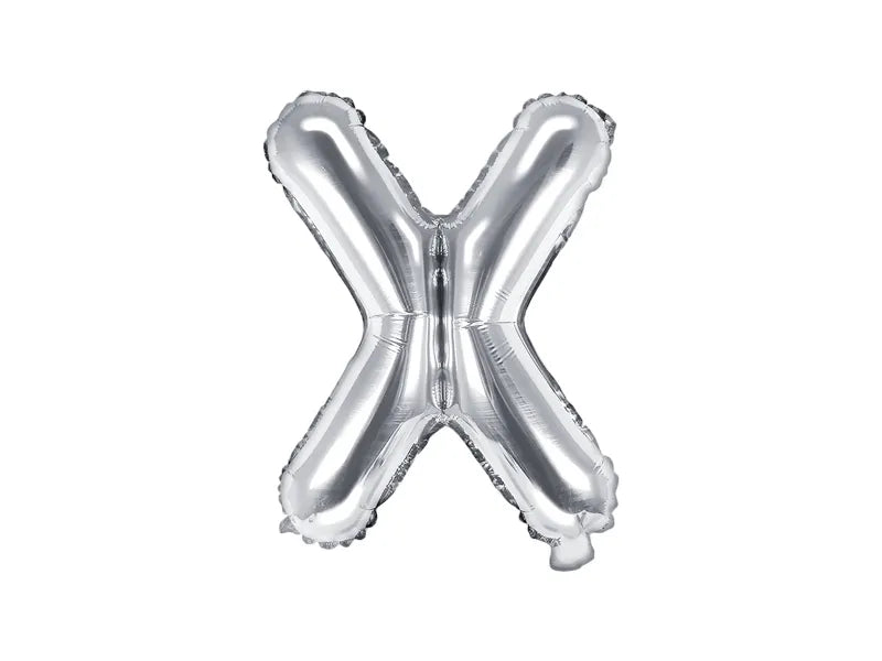 Balão Foil Letra ''X'', 35cm, prata