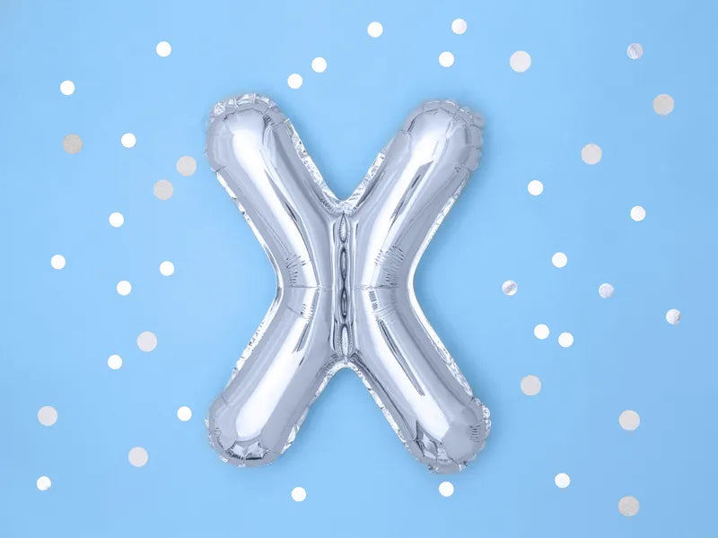 Balão Foil Letra ''X'', 35cm, prata