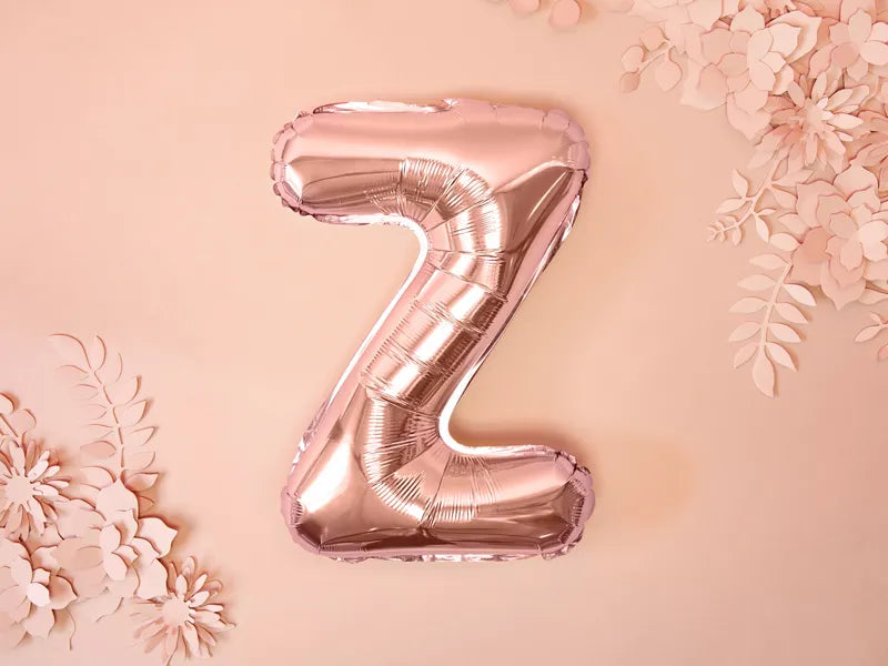 Foil Balloon Letter ''Z'', 35cm, rose gold Partydeco
