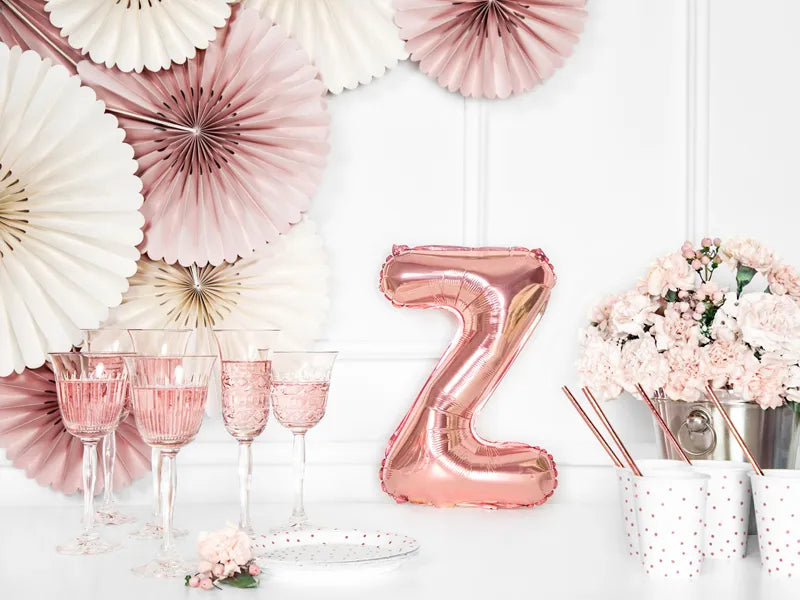 Foil Balloon Letter ''Z'', 35cm, rose gold