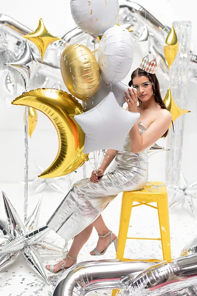 Foil Balloon Star, Satin White, 17" / 42 cm Partydeco