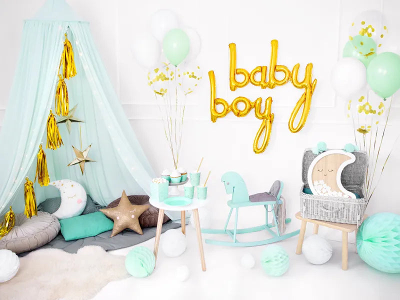 Foil Balloons Letters Boy, Gold, 64 x 74 cm