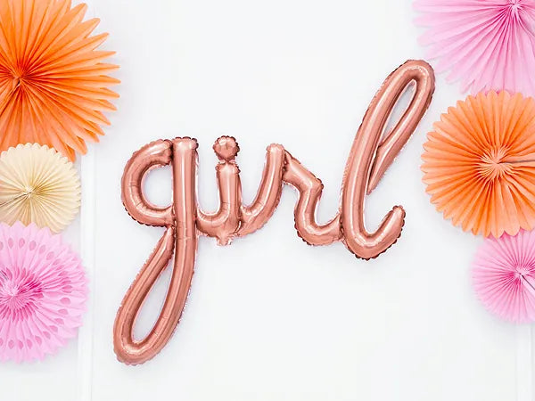 Globos de aluminio con letras Girl, oro rosa, 77 x 70 cm