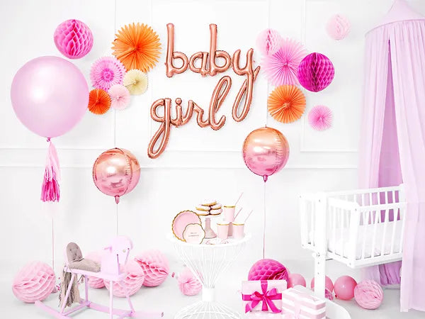 Globos de aluminio con letras Girl, oro rosa, 77 x 70 cm