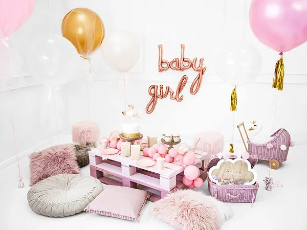 Globos de aluminio con letras Girl, oro rosa, 77 x 70 cm