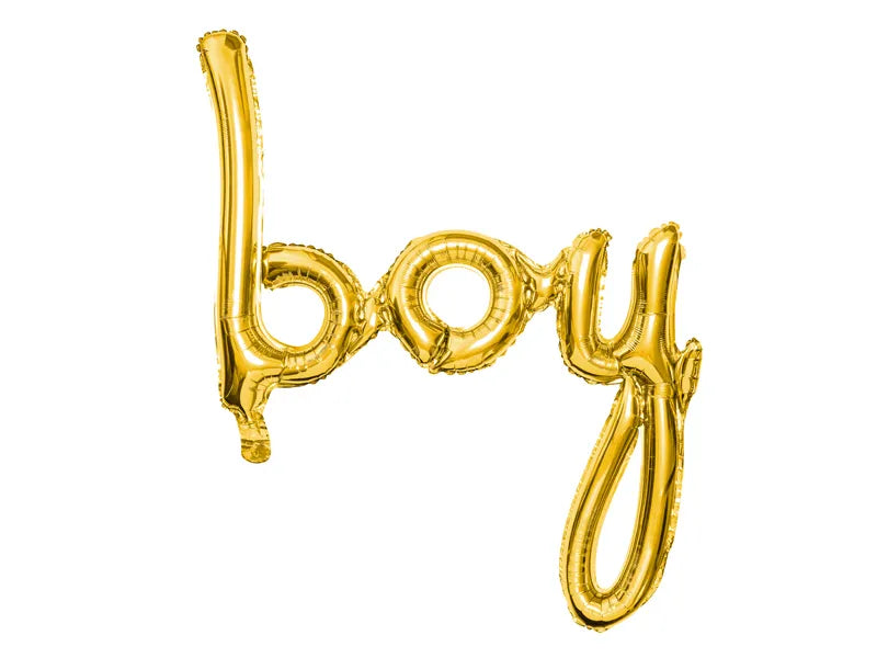 Foil Balloons Letters Boy, Gold, 64 x 74 cm