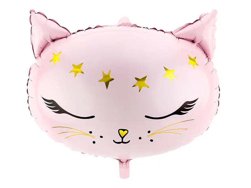 Globo de aluminio con forma de gato rosa, gatito, 48 x 39 cm