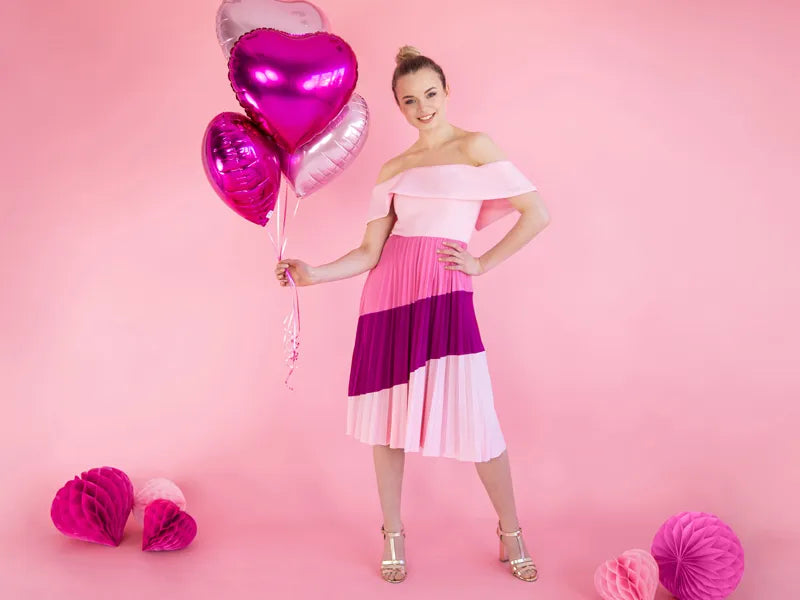 Globo de aluminio en forma de corazón, rosa claro, 18" / 45 cm